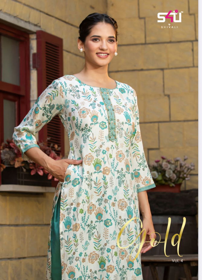 Gold By S4U01 To 07 Designer Kurtis Catalog
